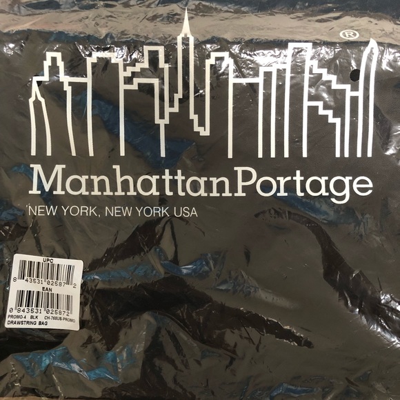 Manhattan Portage Black Drawstring Bag - Picture 5 of 7